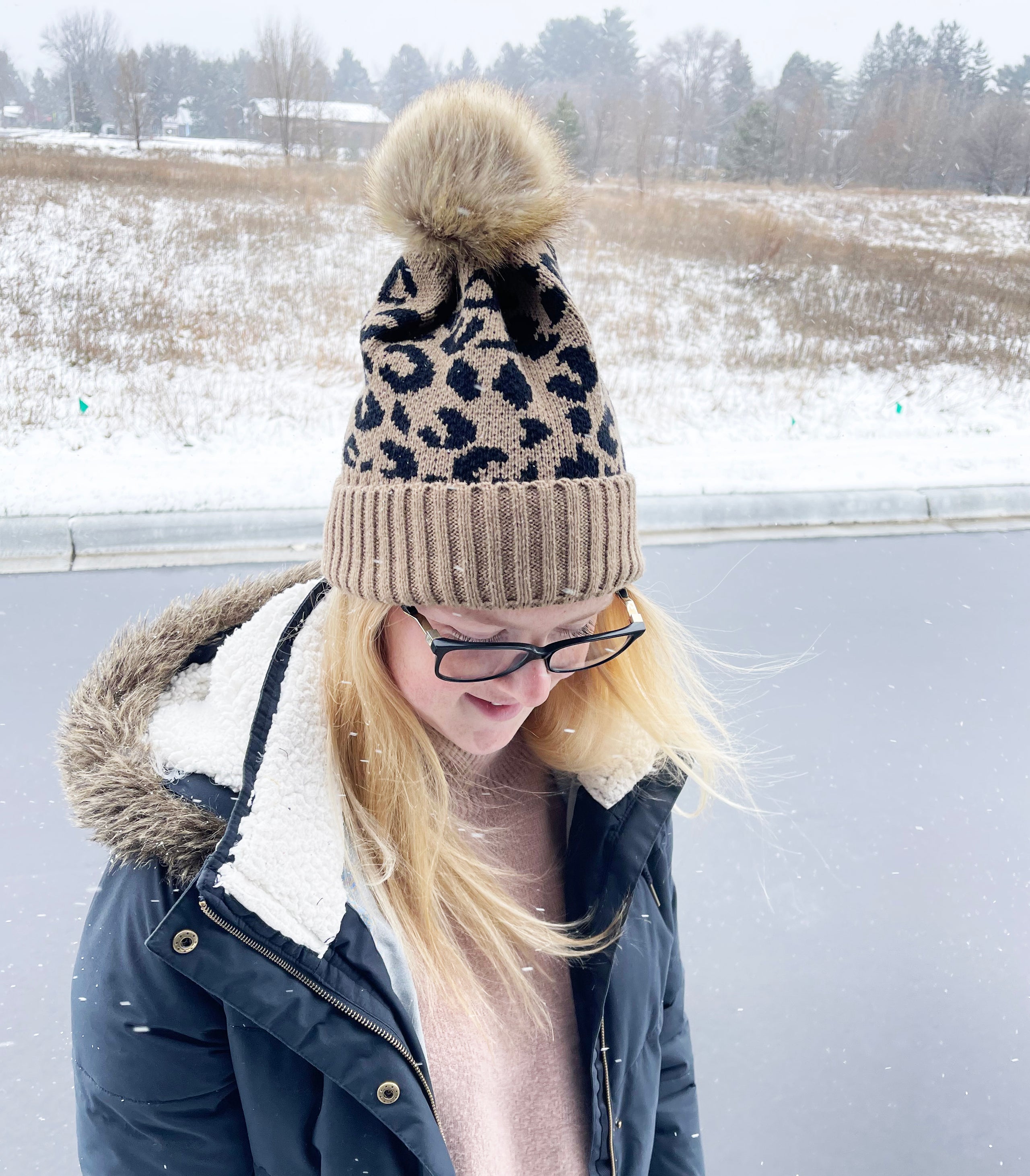 Khaki pom pom hat 2025