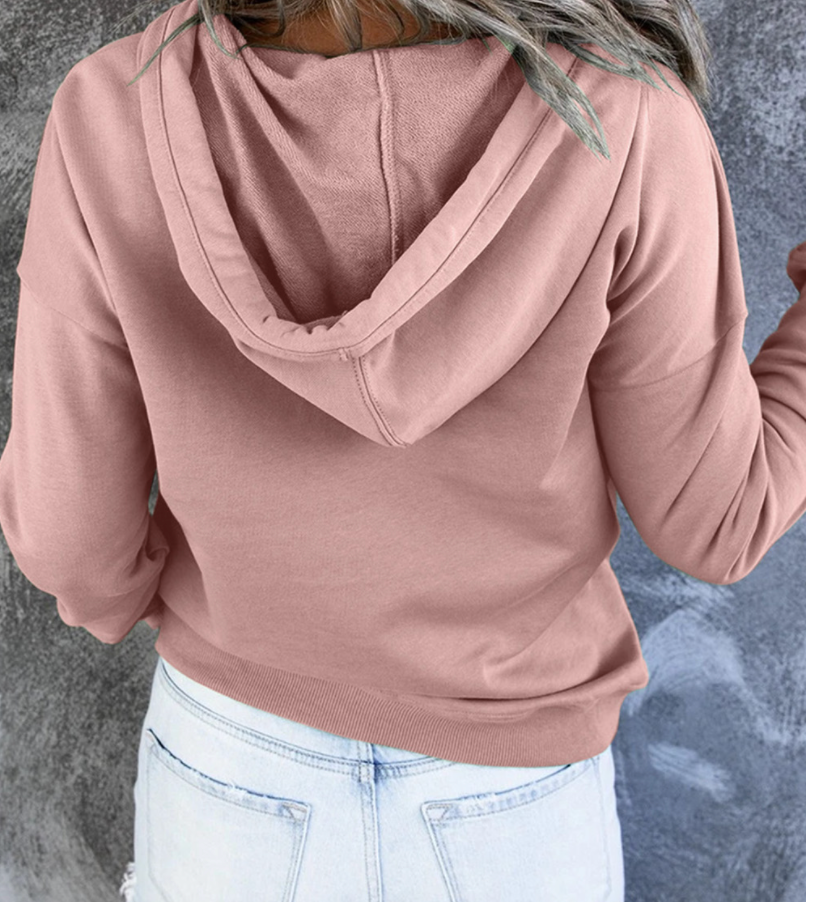 Pink snap on hoodie deals