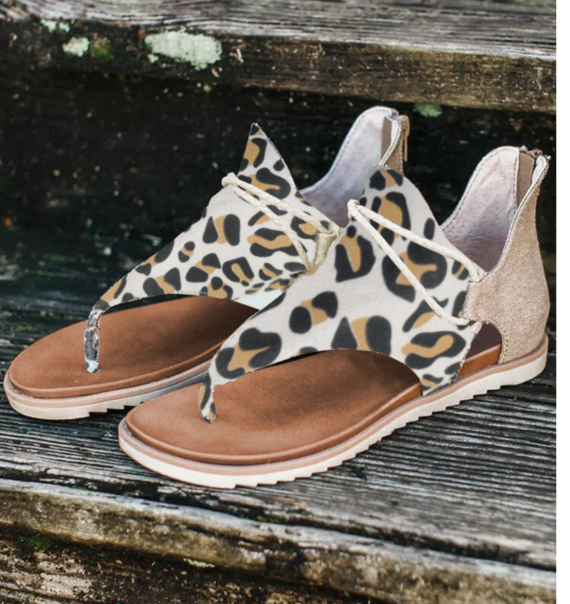 Leopard Flat Sandals