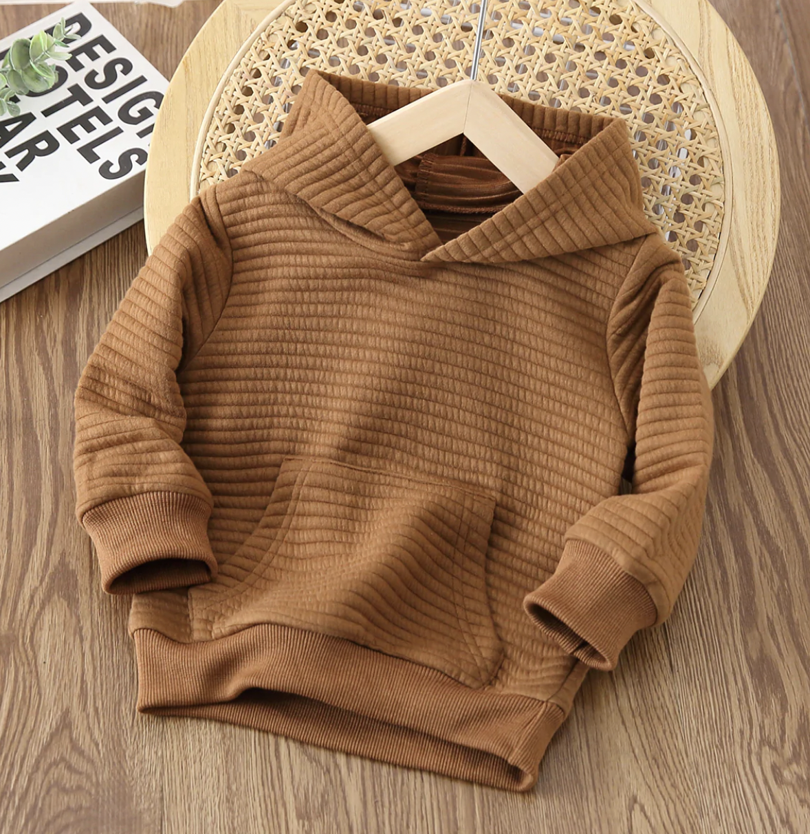 Brown hoodie toddler top
