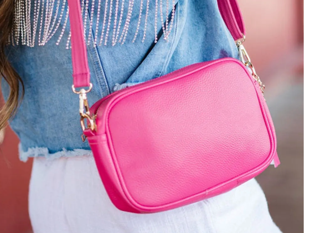 Bright pink shoulder bag cheap