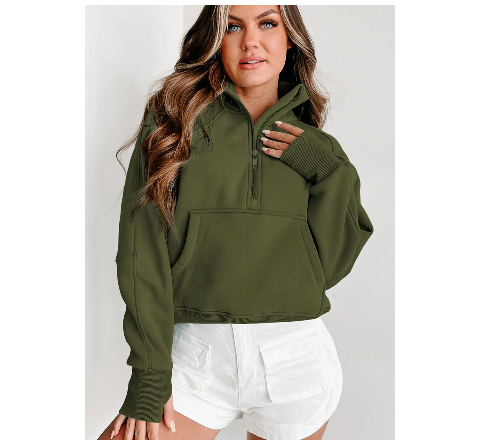 Olive green quarter zip 2025