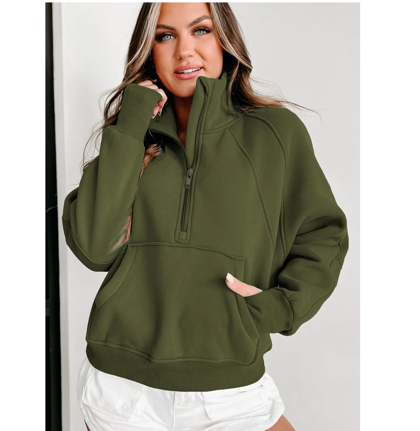Olive Green Quarter Zip