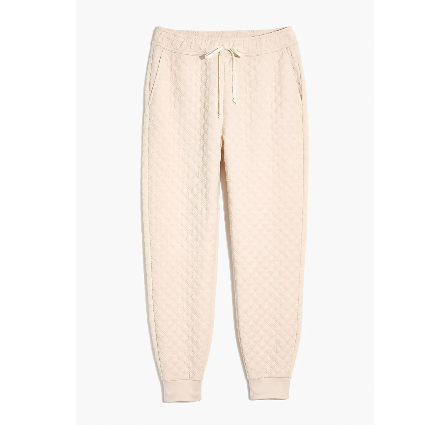 White Quilted Hoodie Sweatpants Set