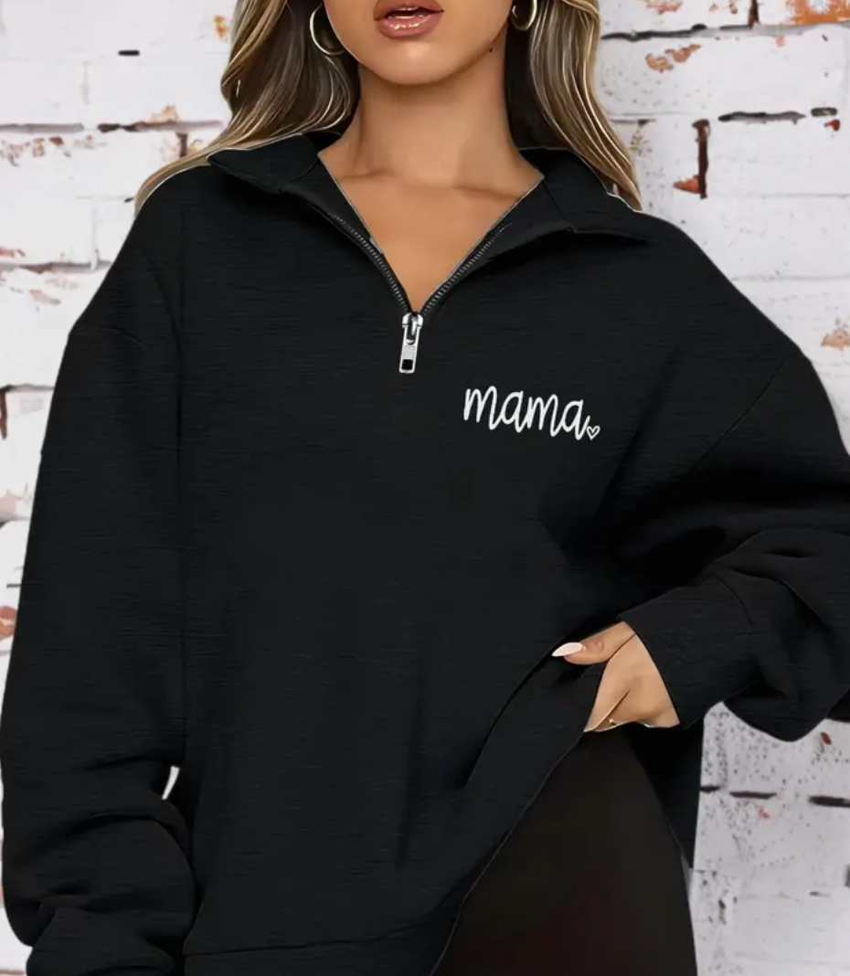 Mama Quarter zip Sweatshirt Little North Boutique Women s Clothing Home Decor Kids Baby More